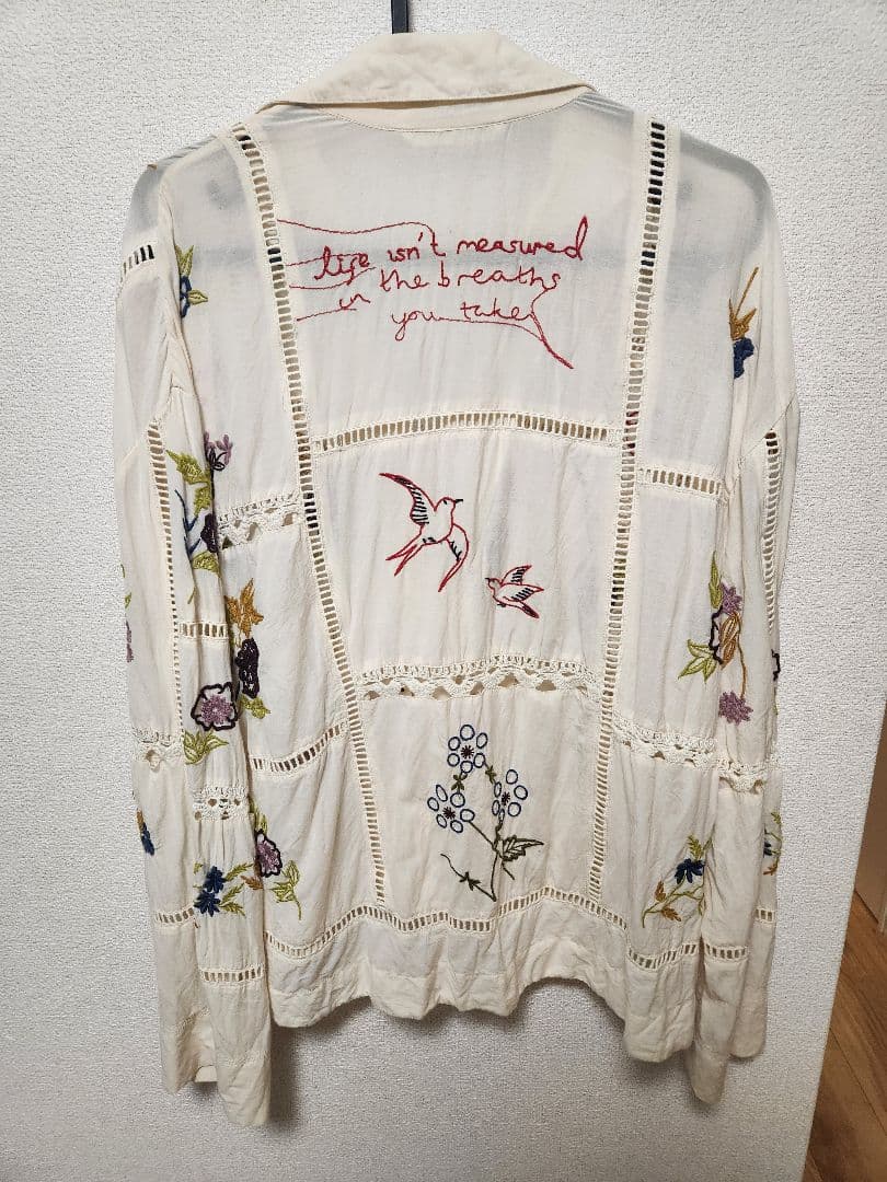 Todayful エンブロイダリーパッチワークシャツ アイボリー キナリ 刺繍
