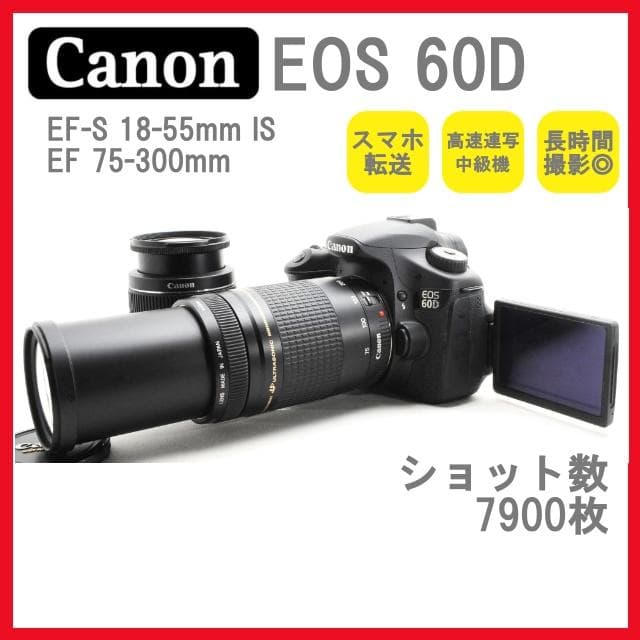 Canon EOS 60D✨一眼レフカメラ スマホ転送　ダブルズームキット