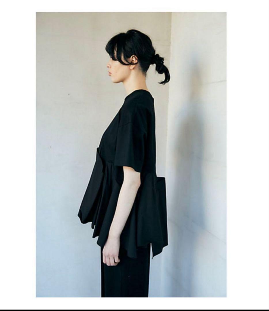 再値下げENFOLD シルケット天竺コンビフレアTシャツ