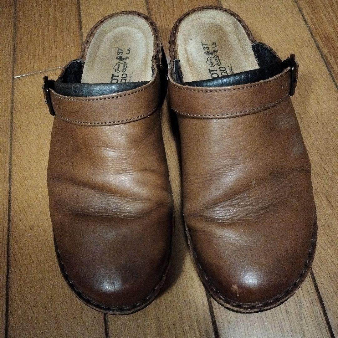 Naot ブラウンレザー サボサンダル37