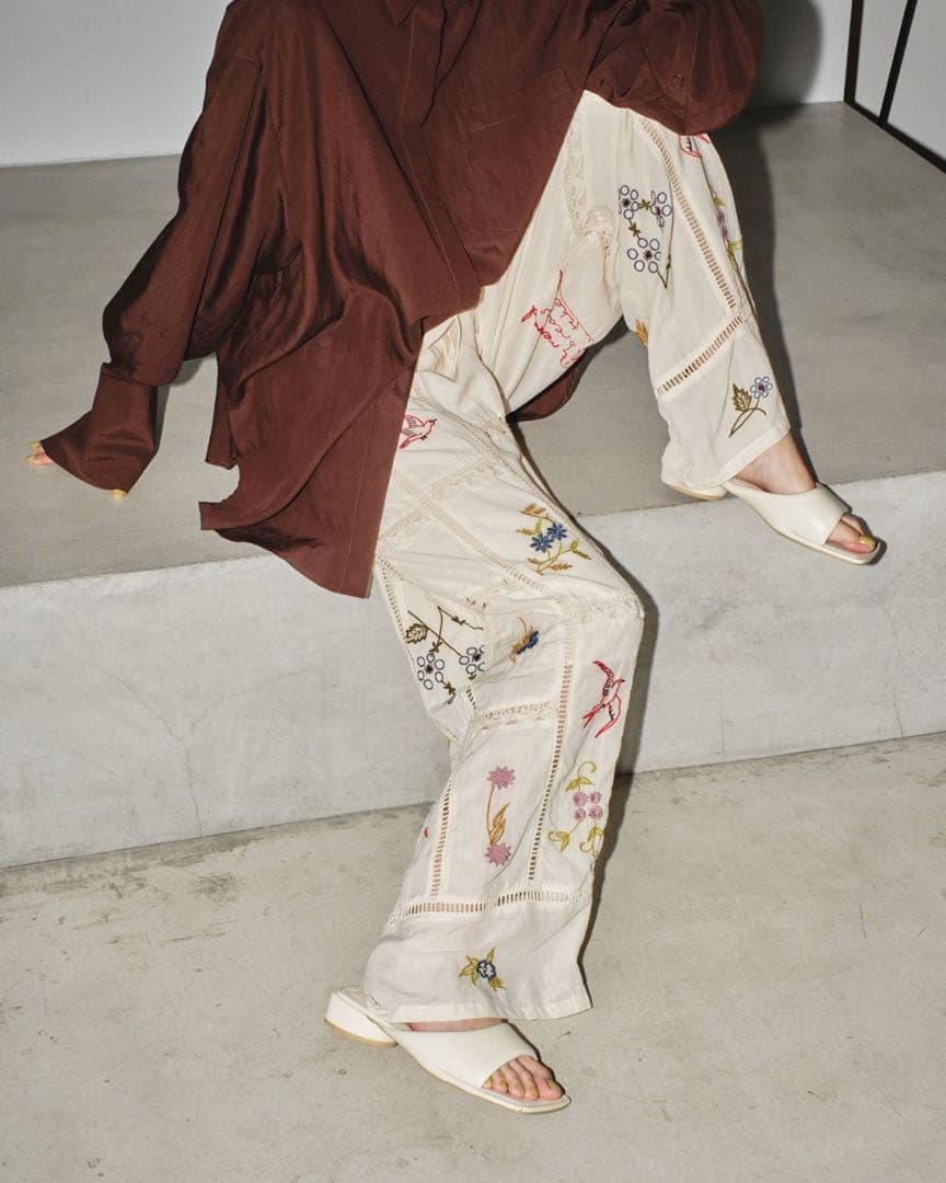 TODAYFUL　EmbroideryPatchworkTrousers 38