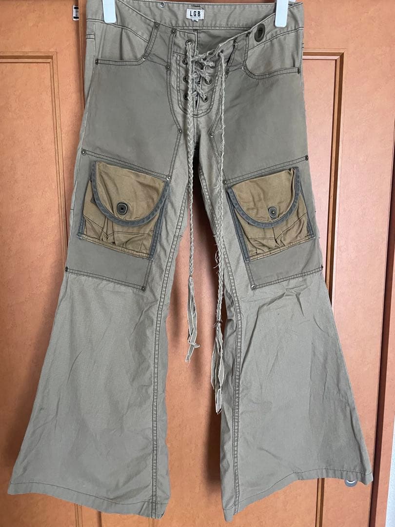 LGB カーキ フレアカーゴパンツ