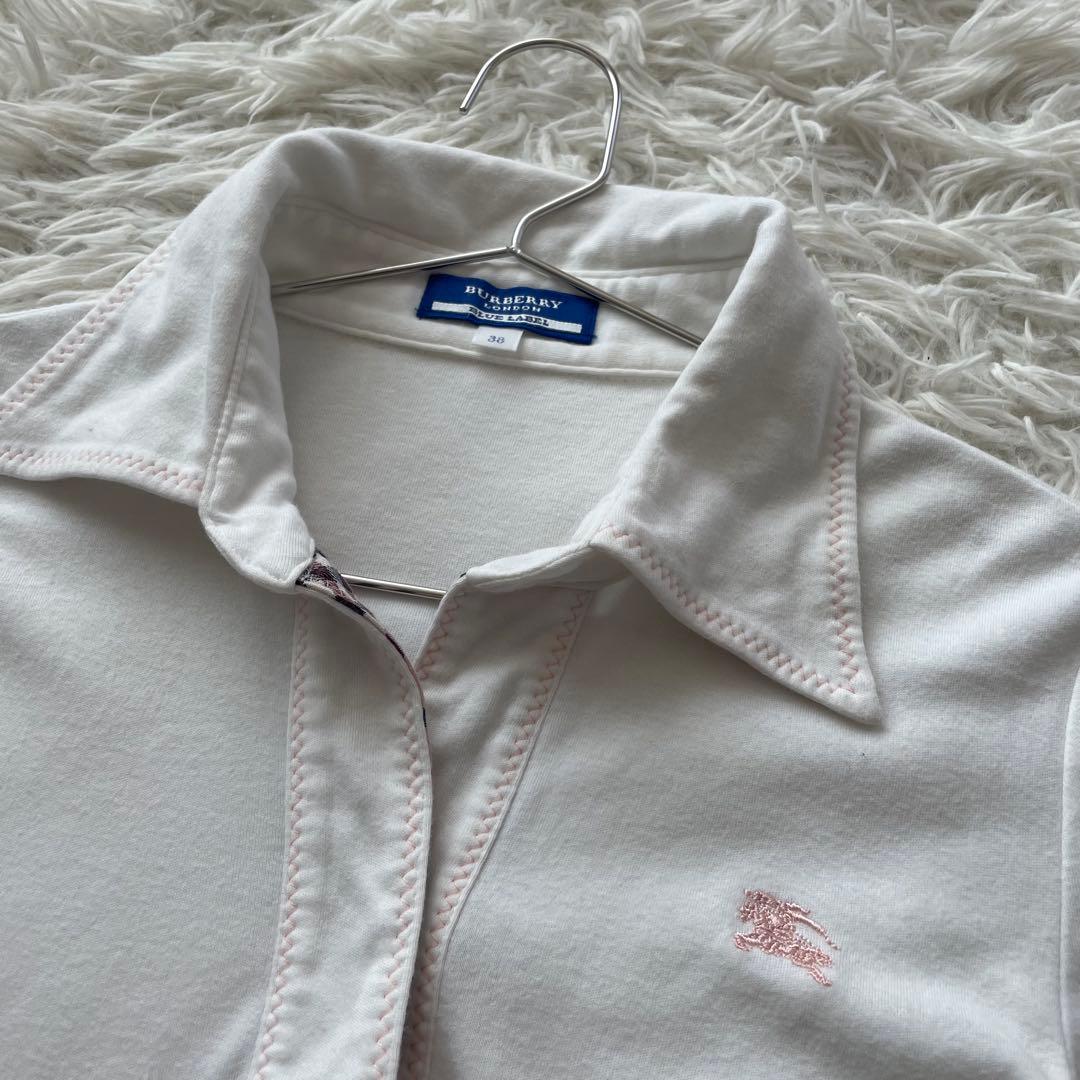 BURBERRY BLUE LABEL 刺繍　ノバチェック　長袖　シャツ