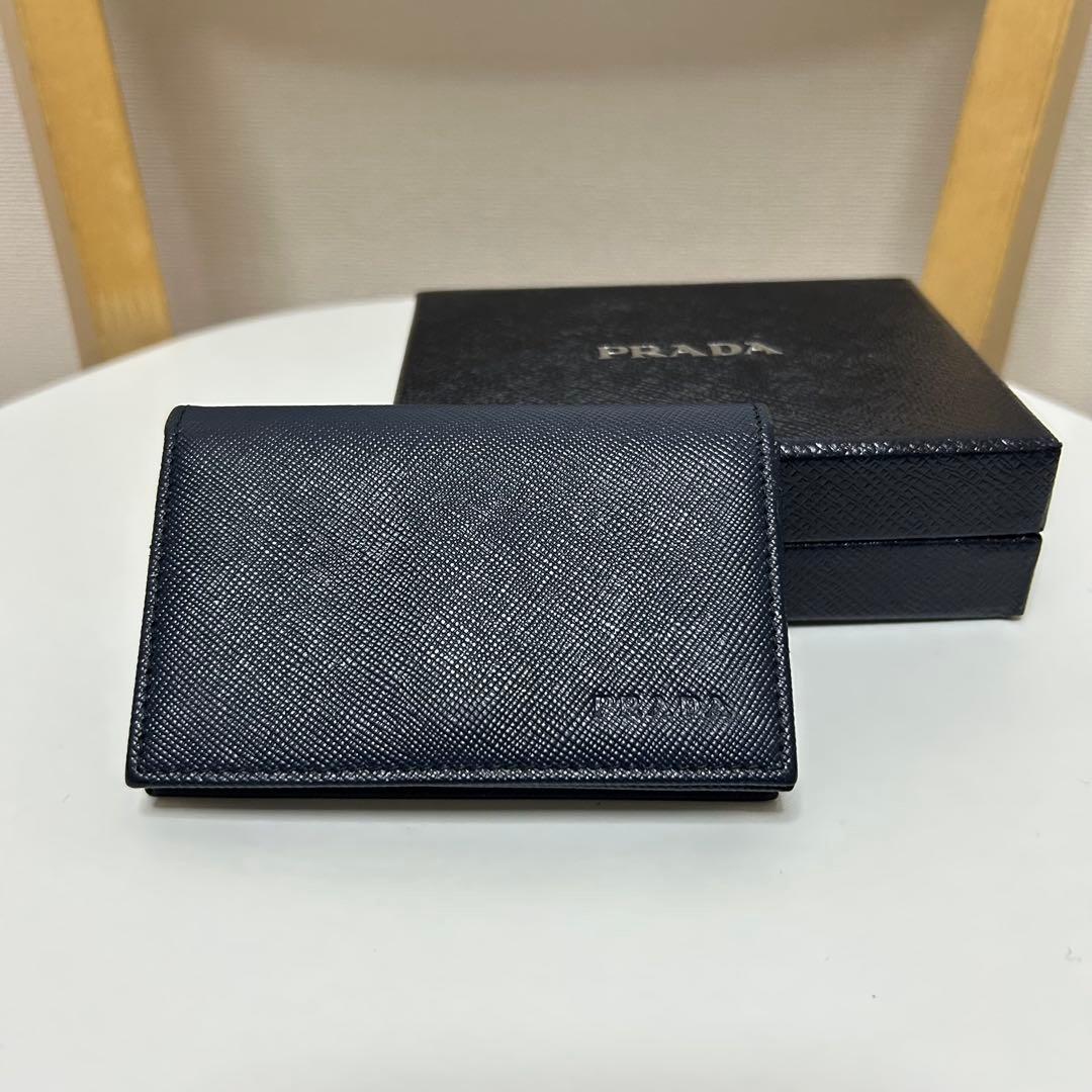 PRADA 名刺入れ ネイビー サフィアーノ 2MC122