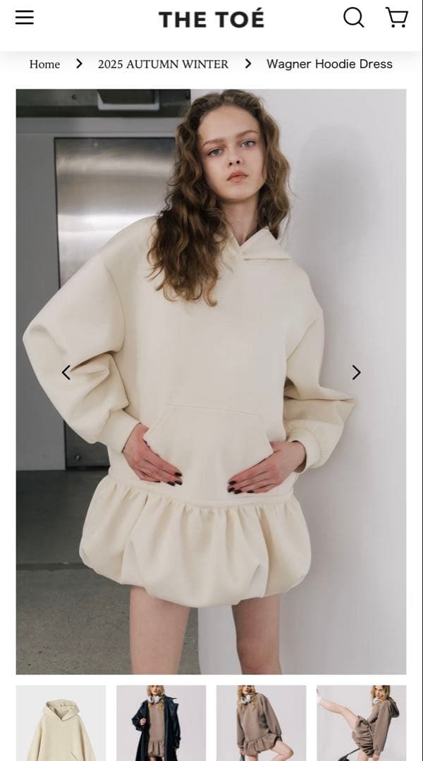 the toe ホワイト フリル付きパーカー