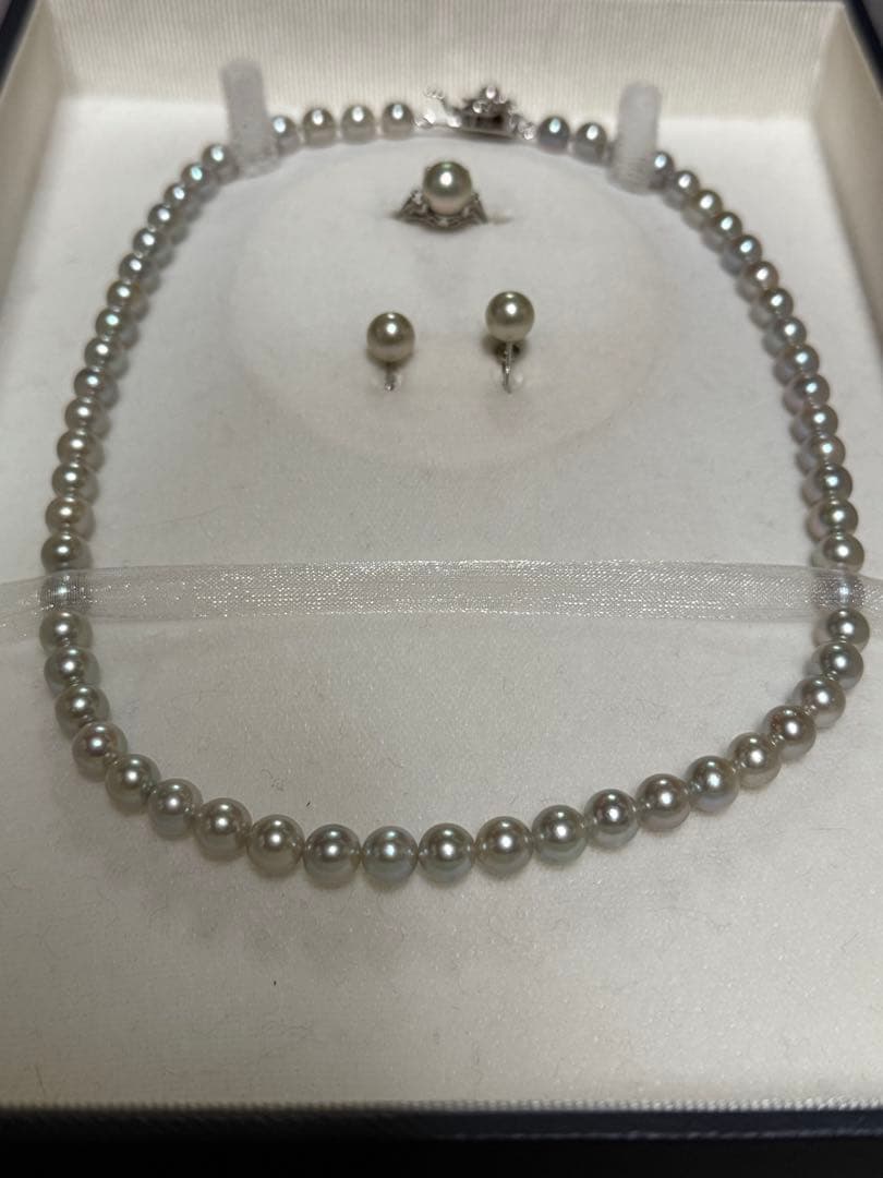 最高品質　アコヤ本真珠 ネックレス 6.5〜7.0 指輪 イヤリング 鑑別書付