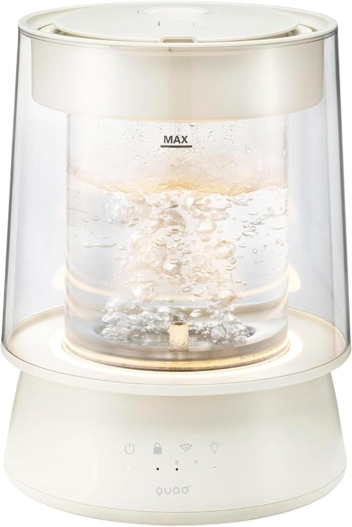 【新品】ガラススチーム加湿器 蒸気式 17畳対応 上部給水 2.6L