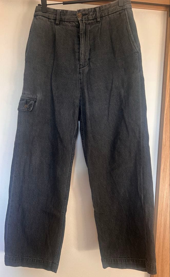 PWA LINEN MIX DENIM TROUSERS S ブラック