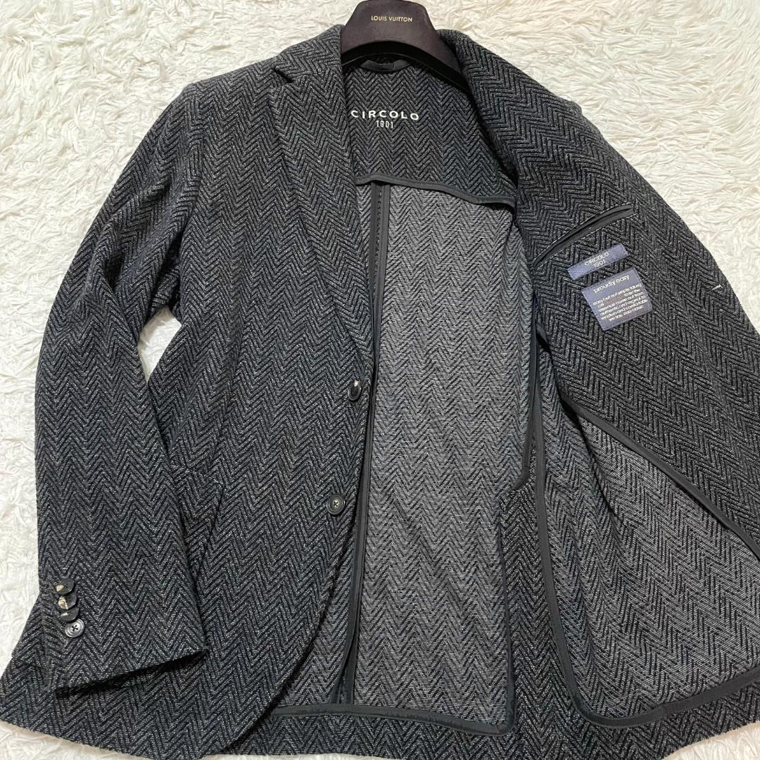 美品　チルコロ1901　現行　テーラードジャケット　ヘリンボーン　グレー　L