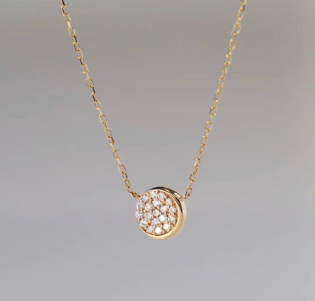 ムーン ダイヤモンド パヴェ ネックレスK10