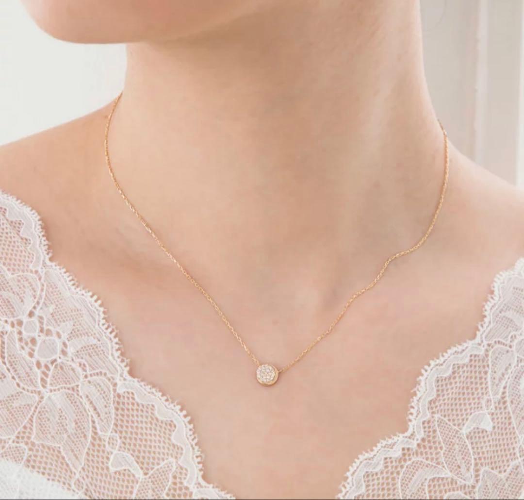 ムーン ダイヤモンド パヴェ ネックレスK10