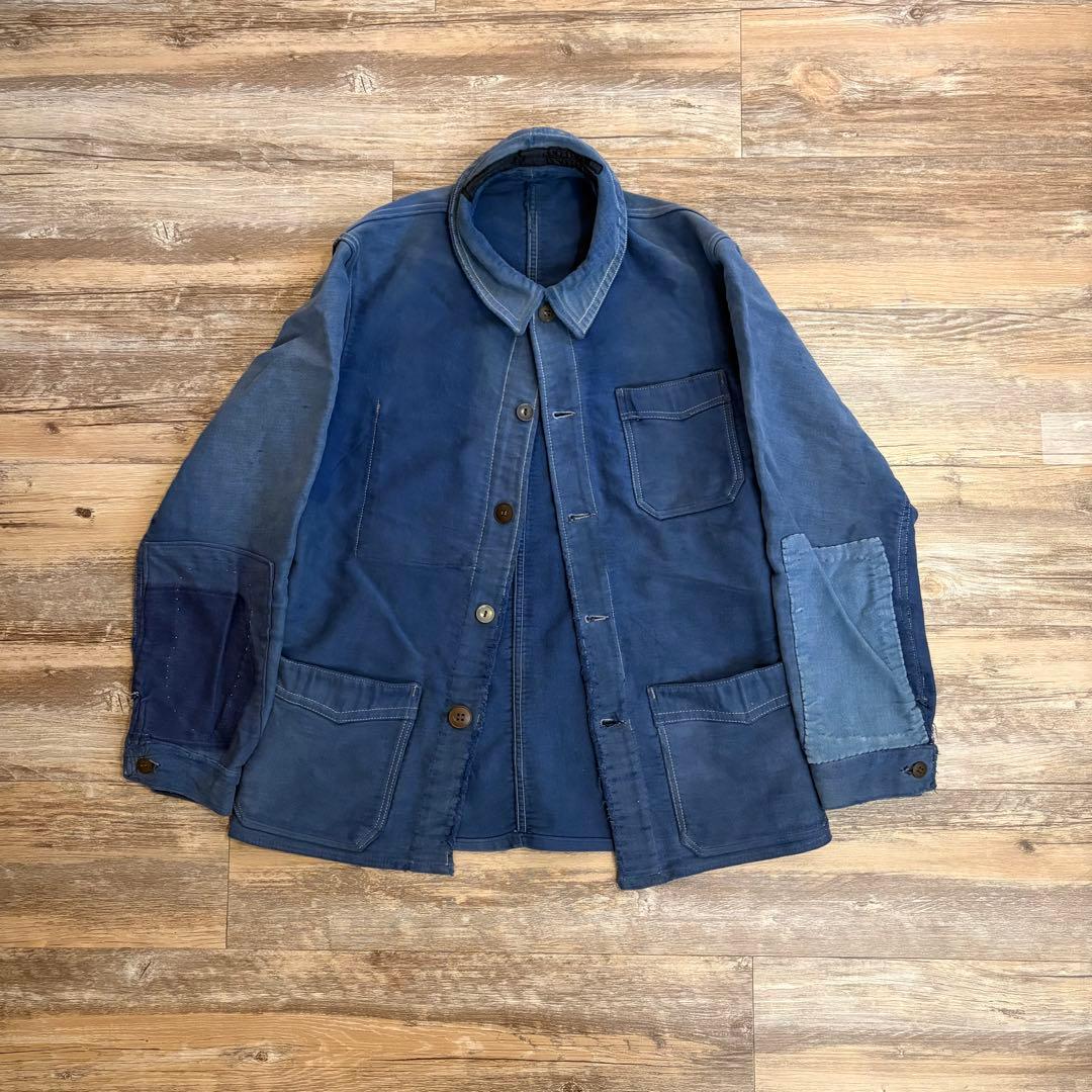 50’s フレンチ モールスキン ワークジャケット ヴィンテージ フェード 古着