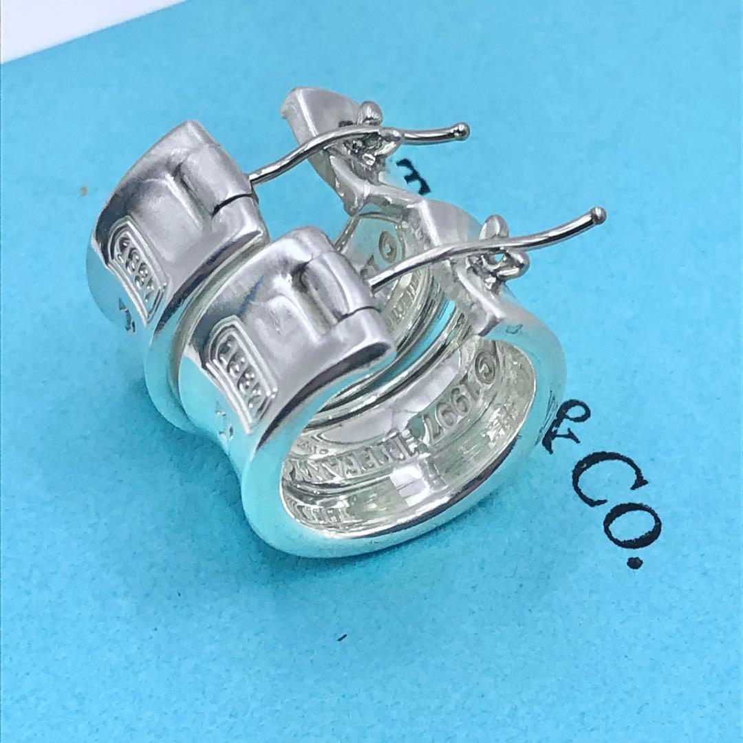 ティファニー ナロー フープ ピアス 1837 両耳 ワイド 美品 925