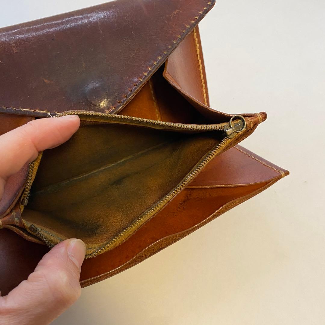 廃番 希少 HENRY CUIR アンリークイール ステッチ 長財布 レザー