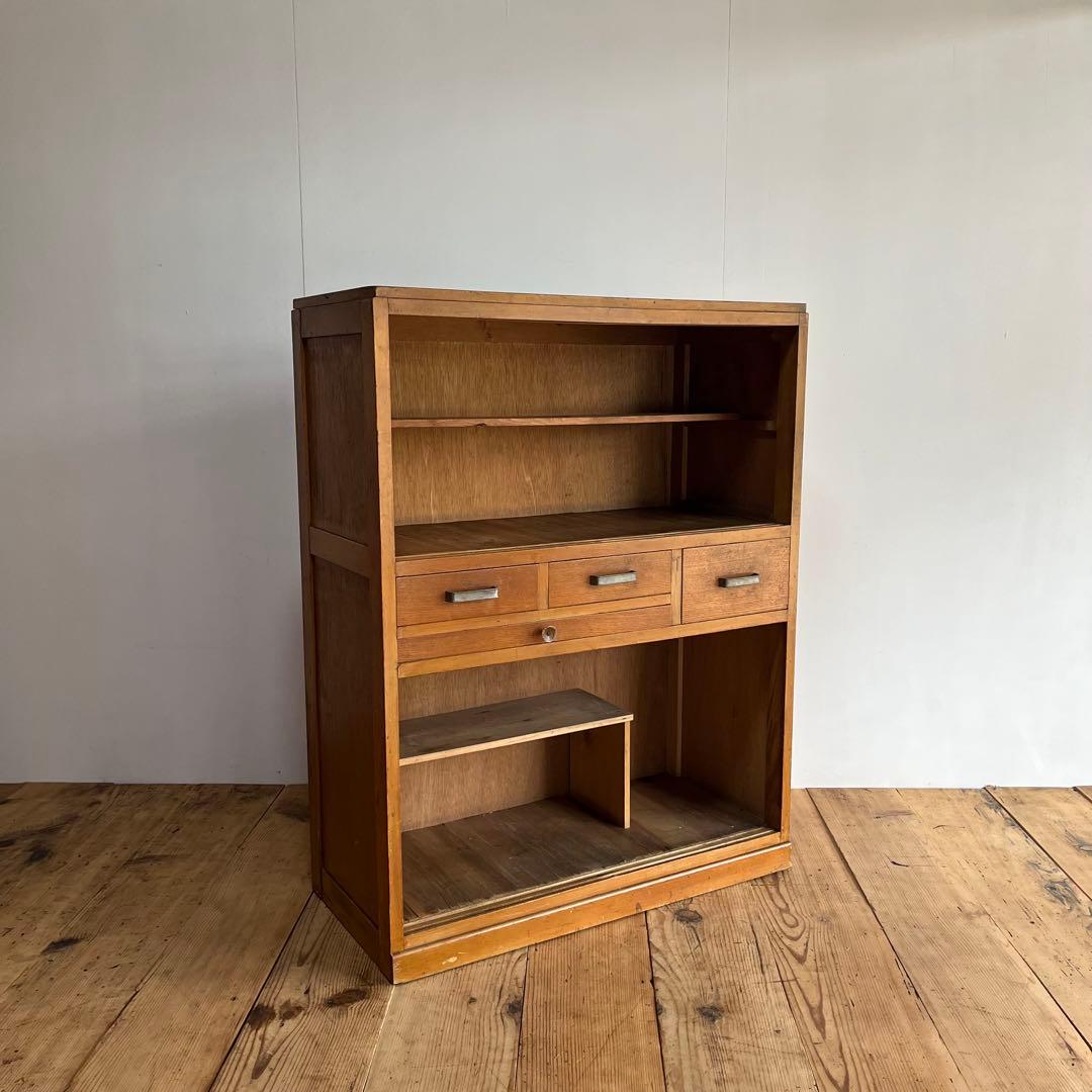 アンティーク チェスト 食器棚 本棚 レトロ 飾り棚 《送料込み》