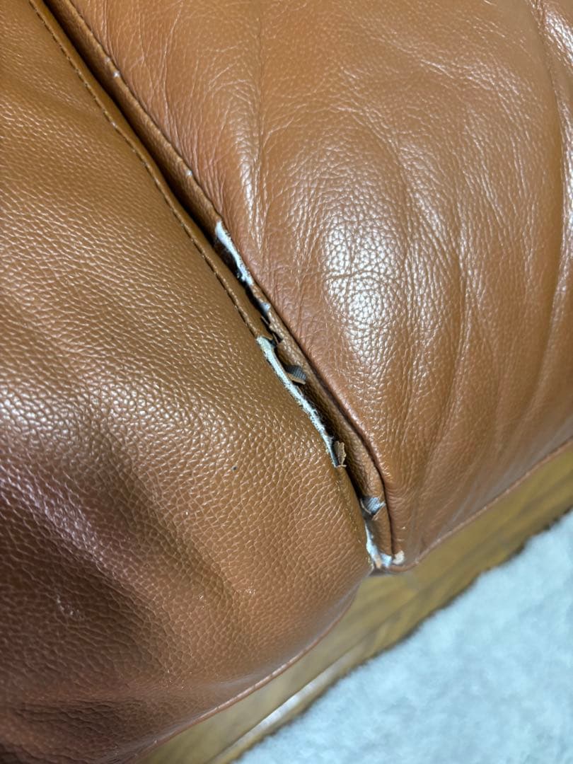 ブラウンレザー 2人掛けソファ