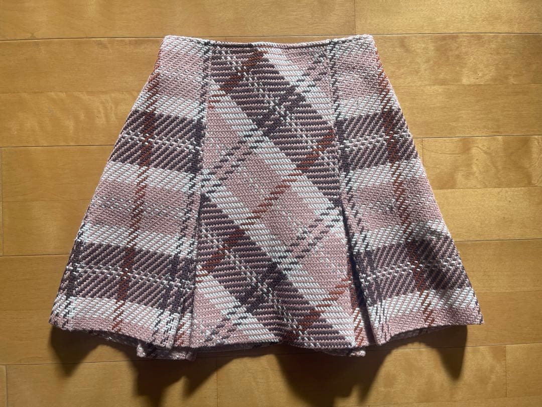 スナイデル ロービングチェックミニスカート 0サイズ ピンク