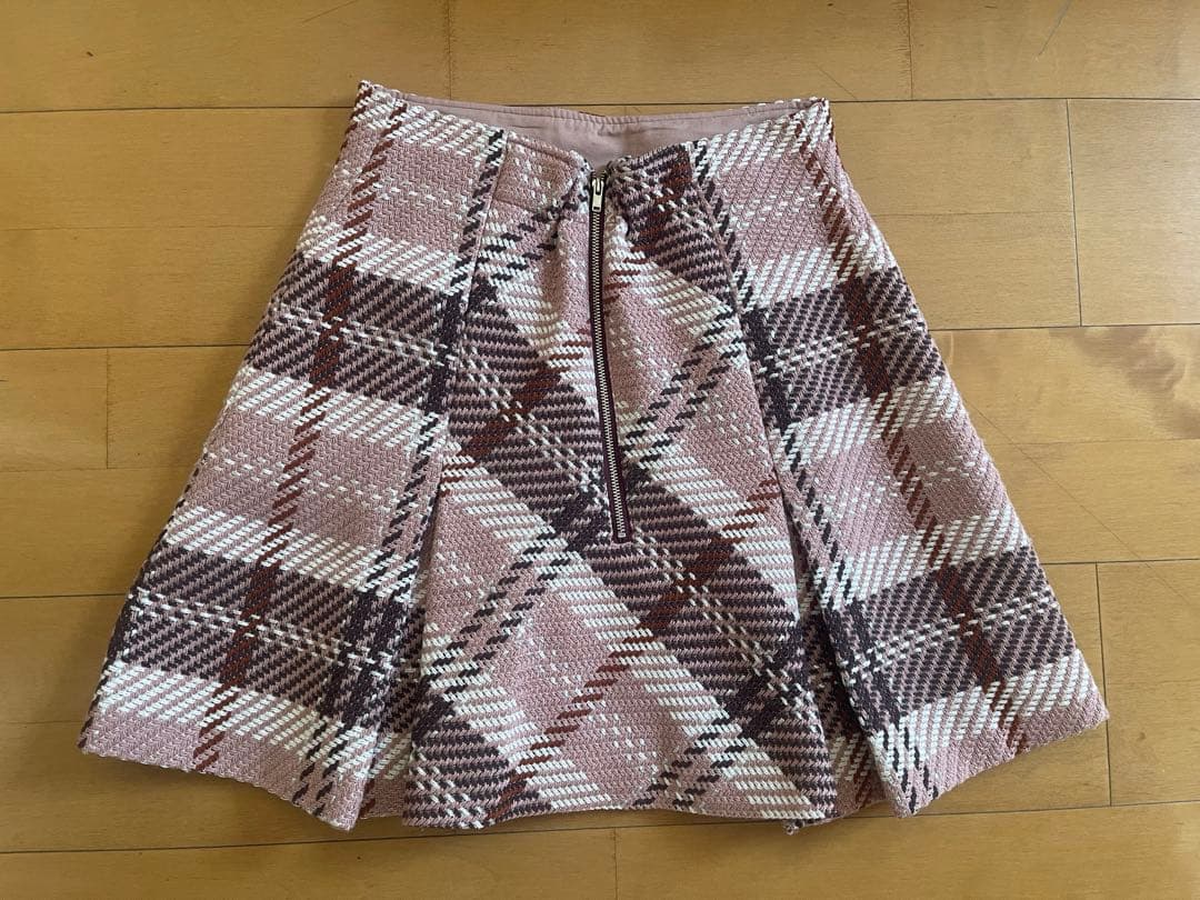 スナイデル ロービングチェックミニスカート 0サイズ ピンク