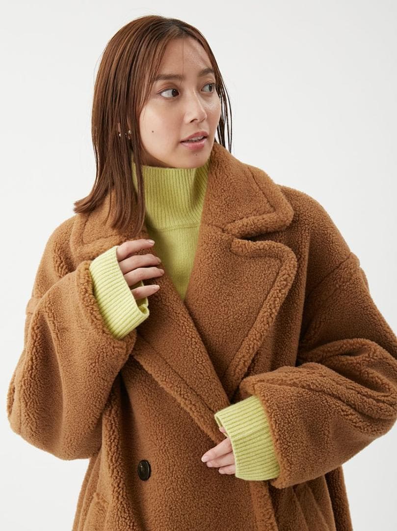 Mila Owen オーバーサイズボアコート キャメル 0サイズ　袖タグなし