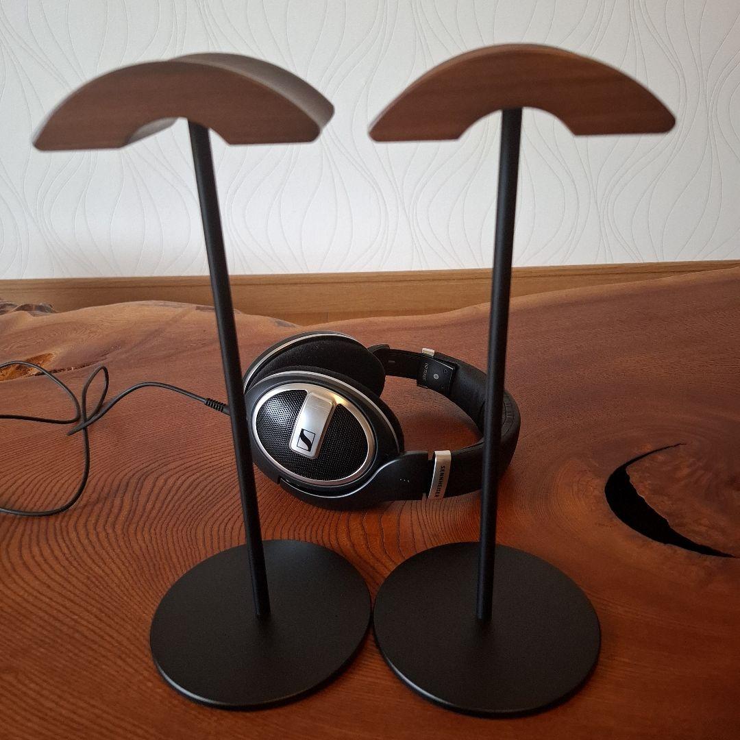 ゼンハイザーヘッドホーン&天然木ヘッドホーンスタンド2セット良品！！