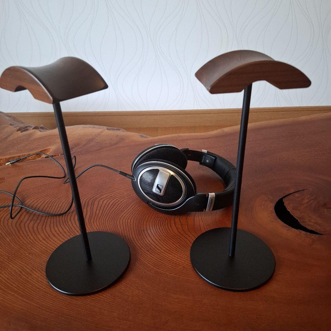 ゼンハイザーヘッドホーン&天然木ヘッドホーンスタンド2セット良品！！