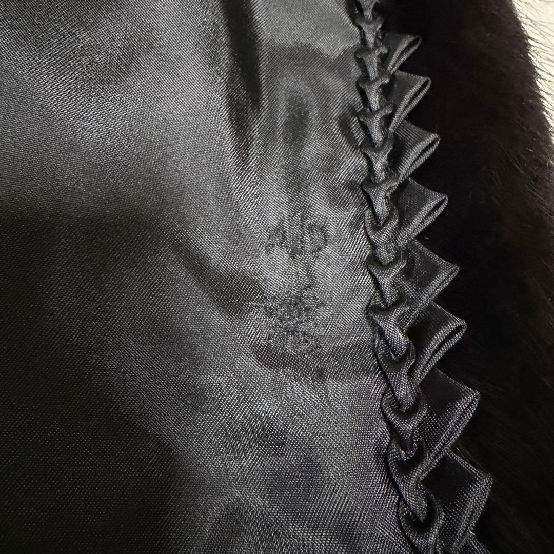 美品★ミンクファージャケット 毛皮コート リアルファー　フリー　濃いブラウン