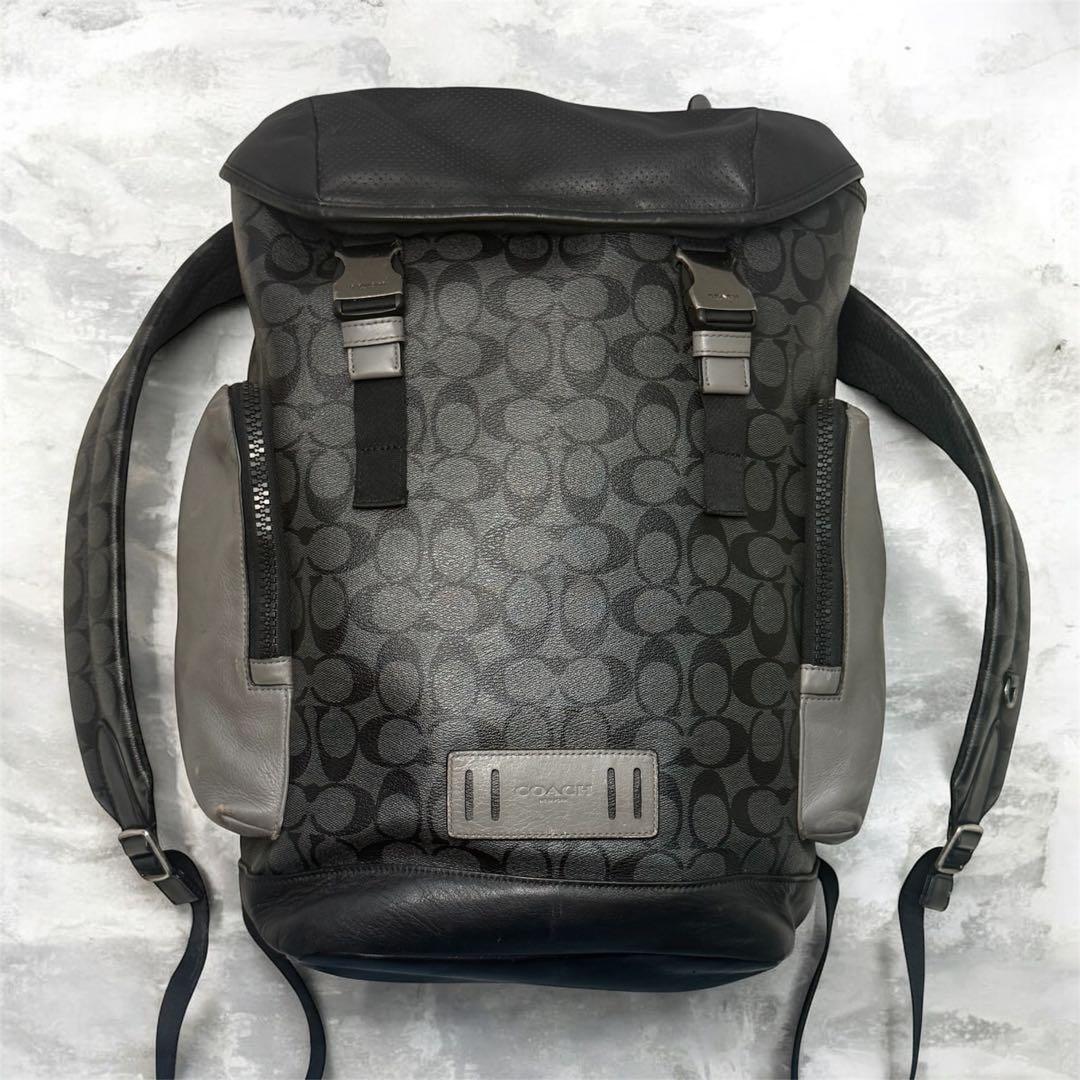 ✨️完売品✨️ コーチ リュック レンジャー シグネチャー レザー PVC ブラック
