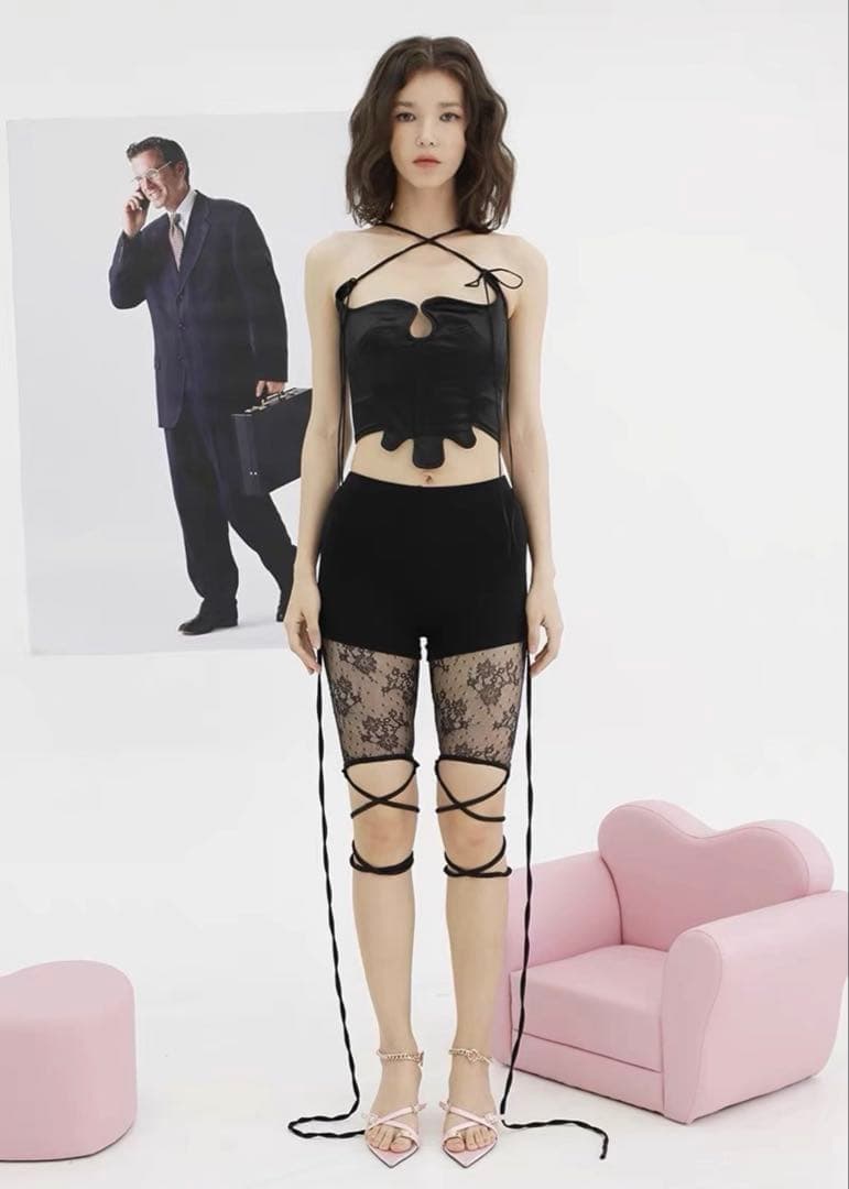 即購可　Nordess レースタイツ　5分丈　ブラック　廃盤　完売品　激レア新品