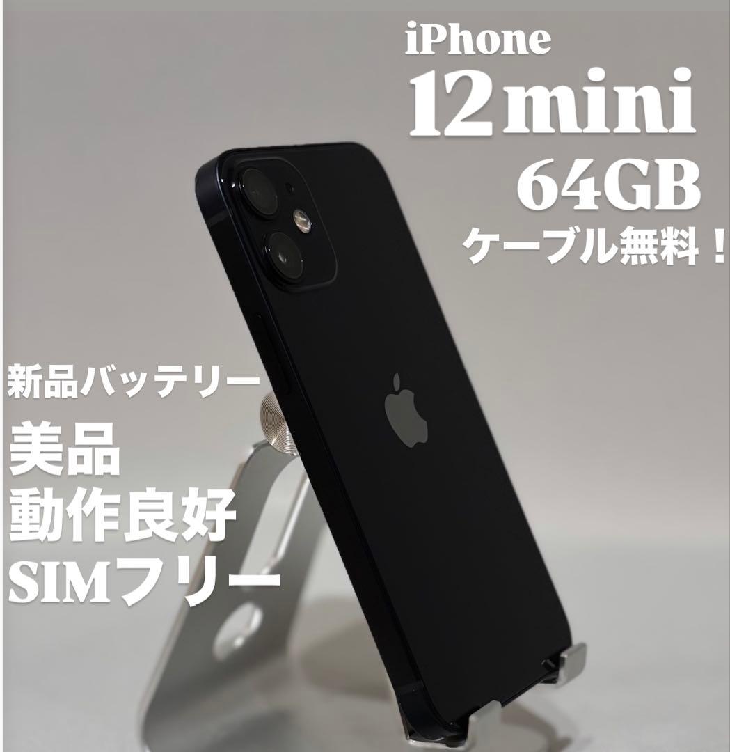 『新品バッテリー』iPhone 12 mini ブラック　SIMフリー　動作良好