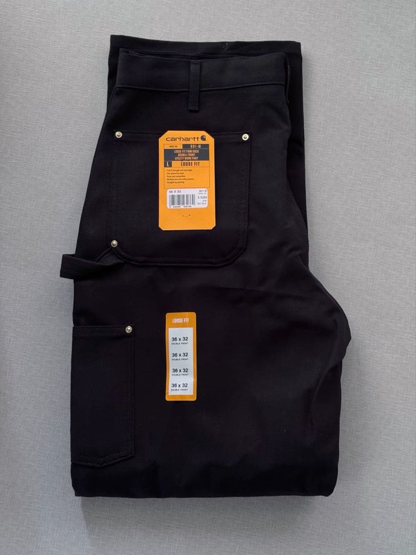 快*様 新品 USA製 Carhartt ダブルニー B01 BLK 36 x