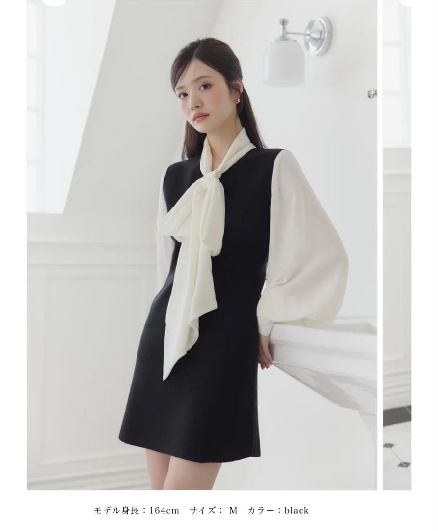 poláura リボンドッキングワンピース