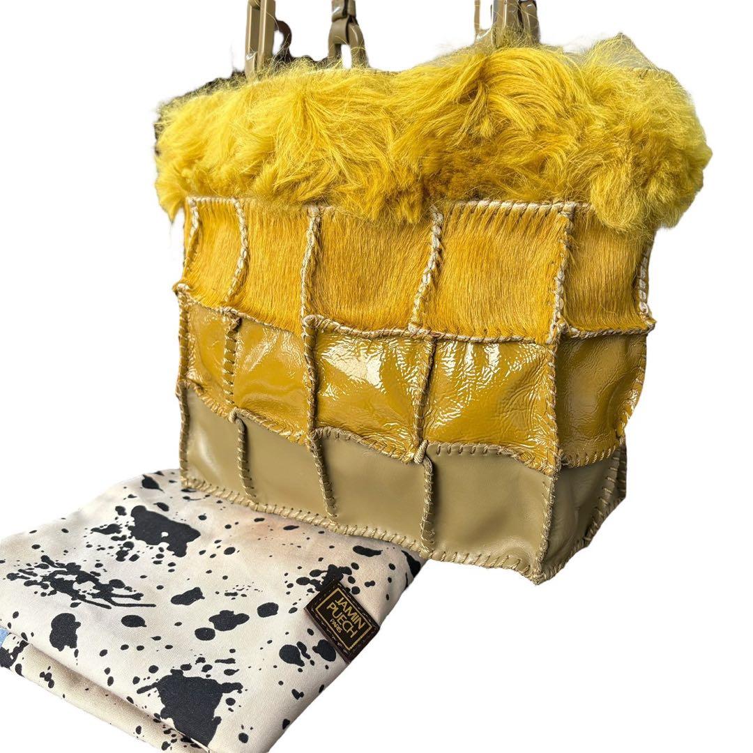 JAMIN PUECH ファー パッチワーク レザー ハラコ トートバッグ