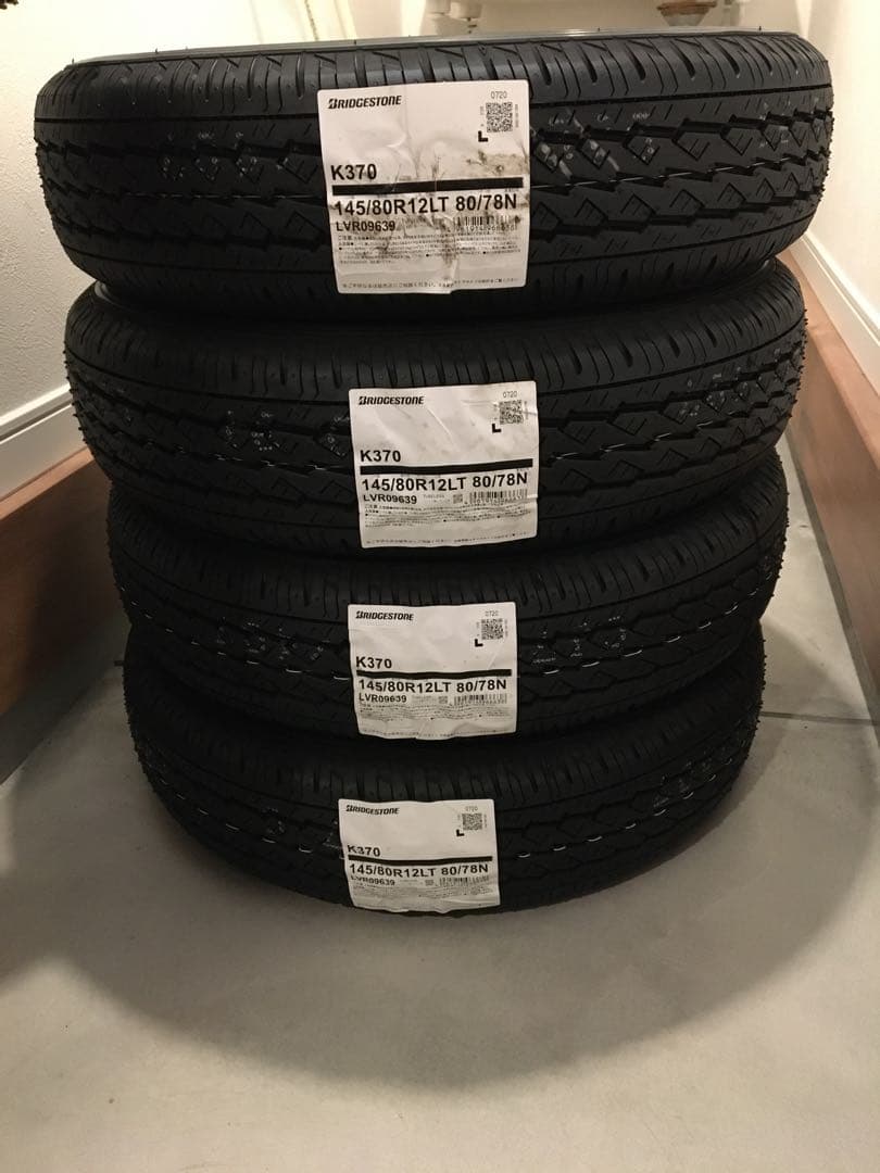 ブリヂストンタイヤk370 145/8012 80/78 4本セット