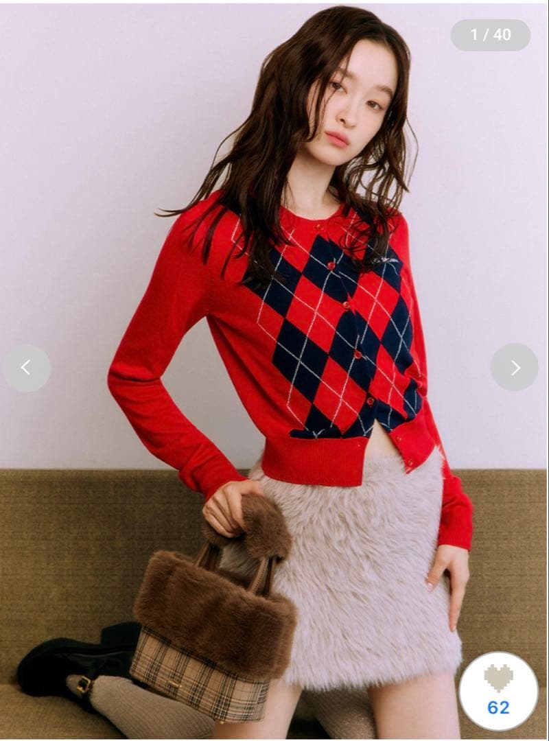 <♡> LILY BROWN フェザーヤーンミニスカート(モカベージュ)