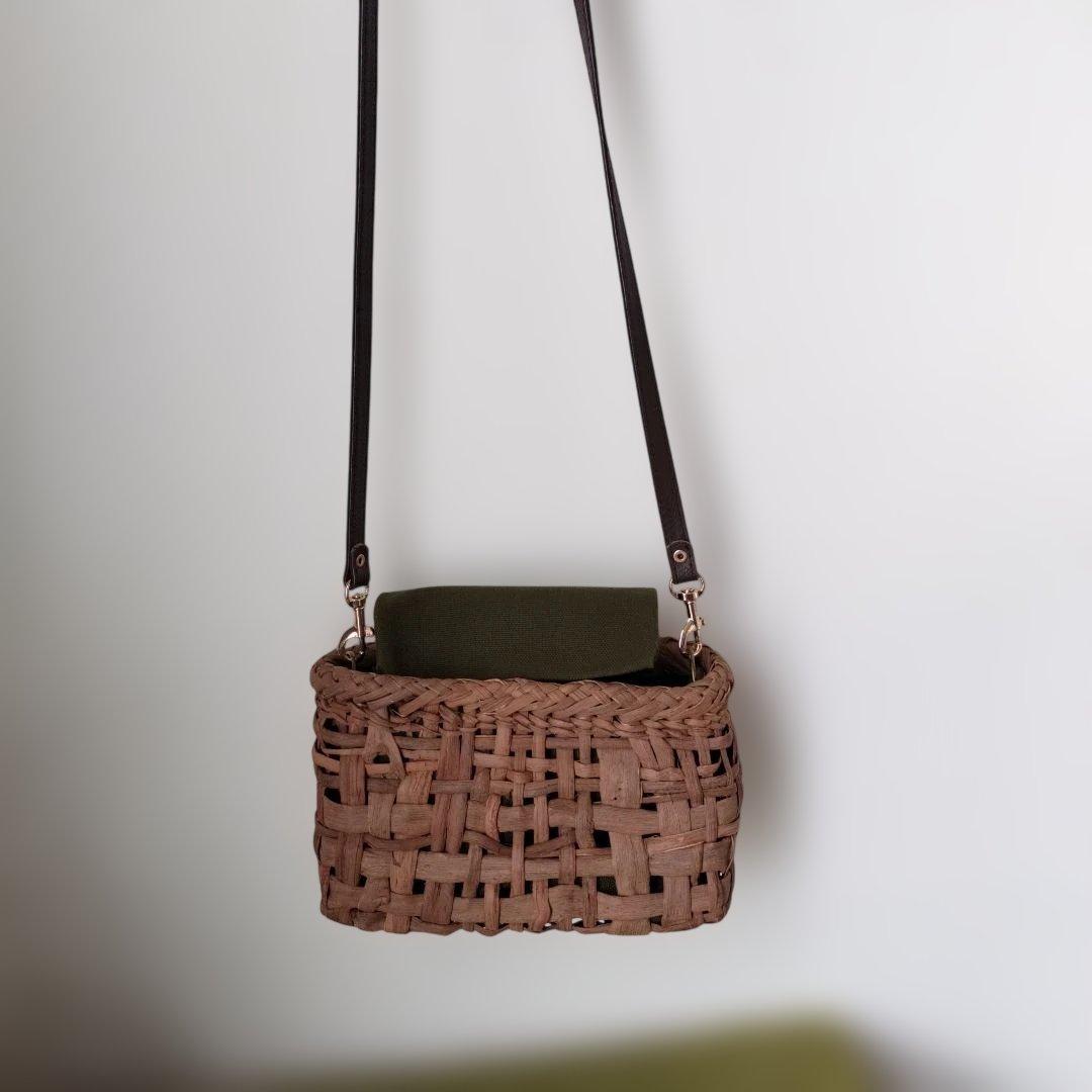 い*福様 山葡萄市松編みショルダーバッグ 約横20高さ12幅6