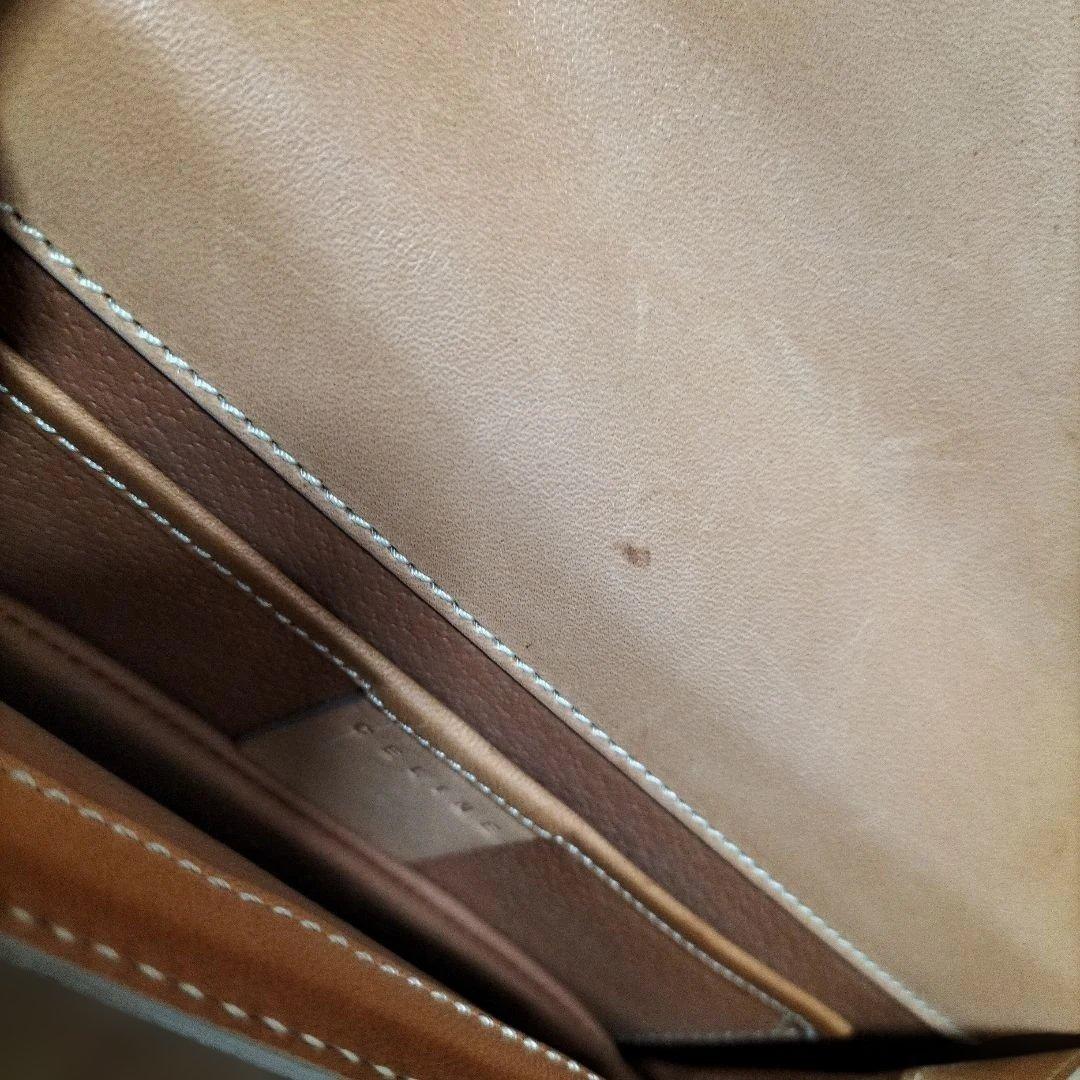 CELINE ハンドバッグ マカダム柄 PVC レザー ベージュ