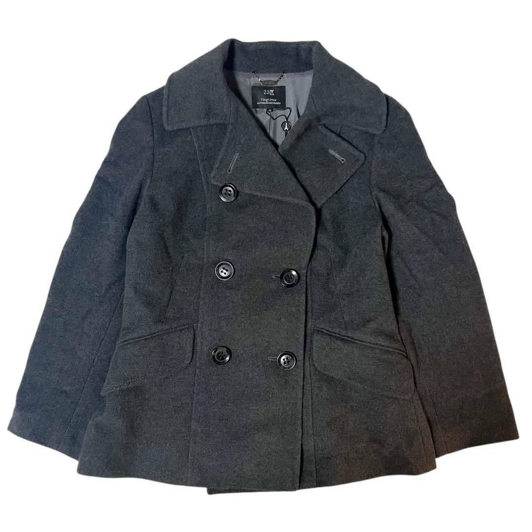 23区 Pコート ピーコート アンゴラ 大きいサイズ 46 2XL 3XL