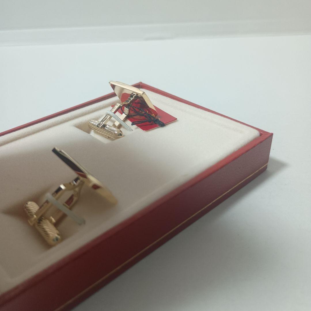 S.T.Dupontのグリーンとゴールドのスクエアカフリンクス