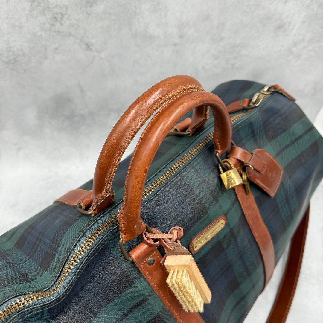 付属品完備 ポロ ラルフローレン PVC レザー ボストンバッグ 2way