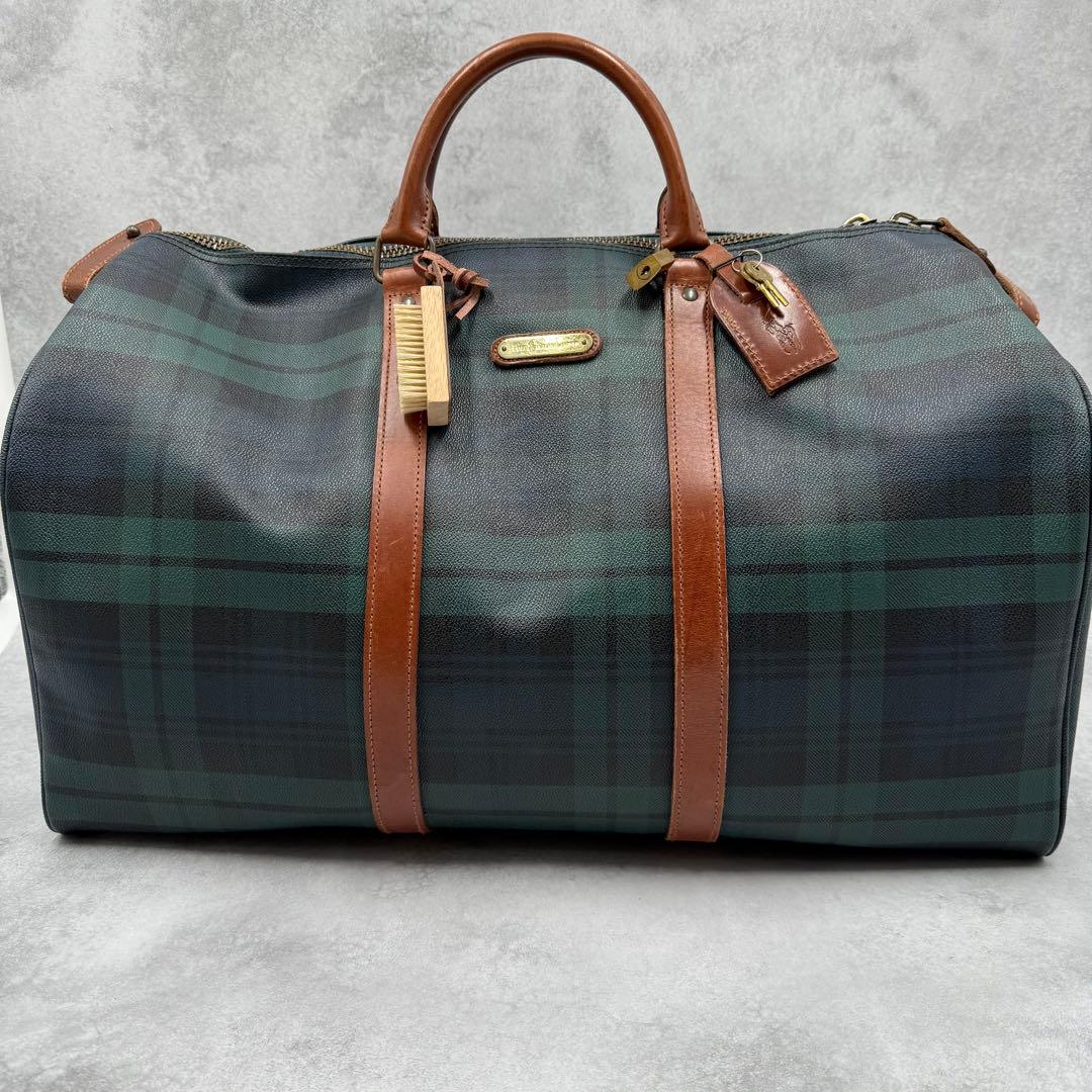 付属品完備 ポロ ラルフローレン PVC レザー ボストンバッグ 2way