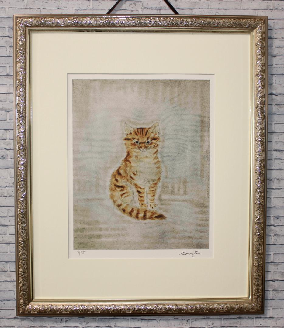 藤田嗣治 エスタンプリトグラフ「茶色い猫」 75部限定