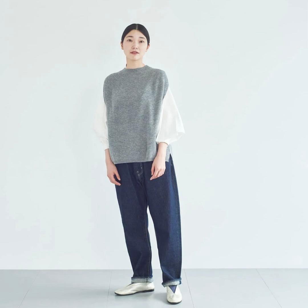 な*ち様 HAU knit vest fine グレー　ハウ　ニットベスト