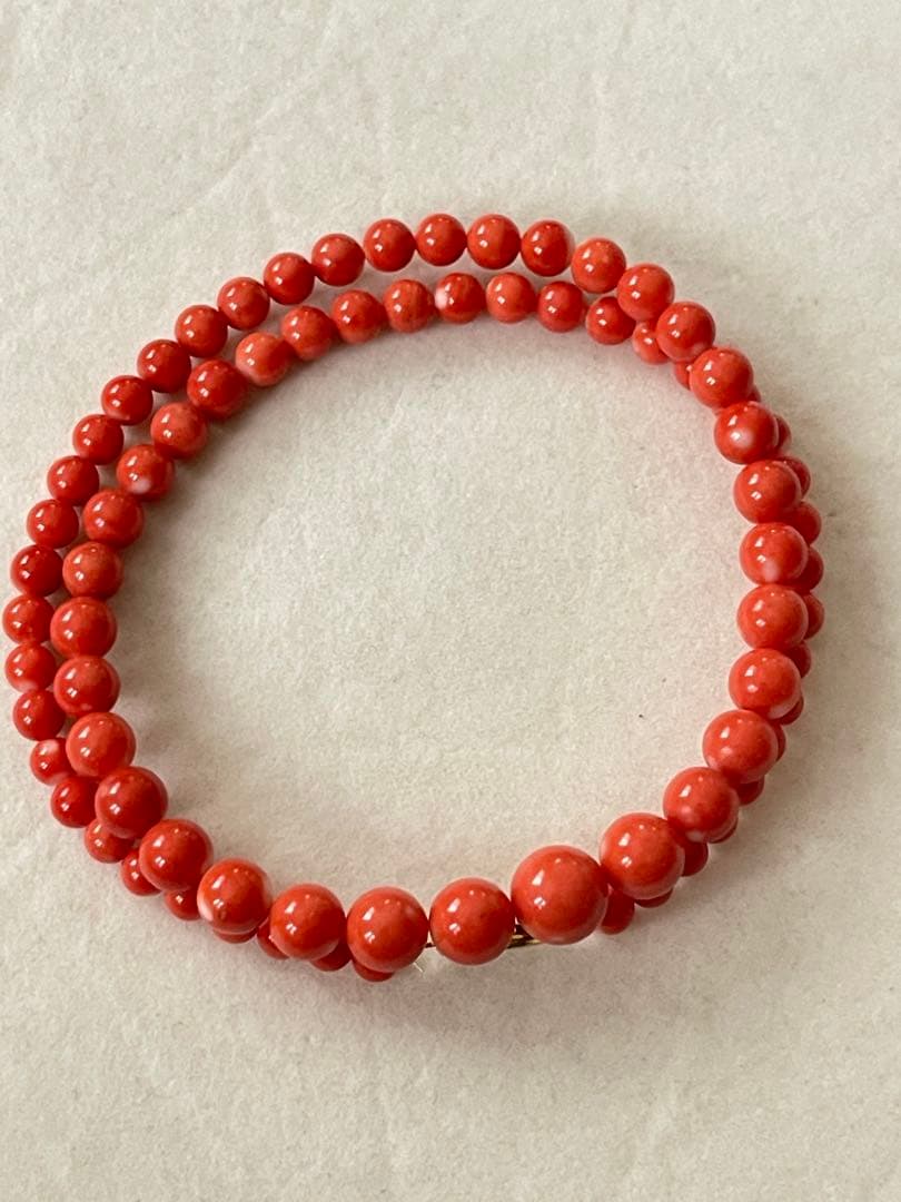 珊瑚サンゴネックレス10.6mm、重约34.5g