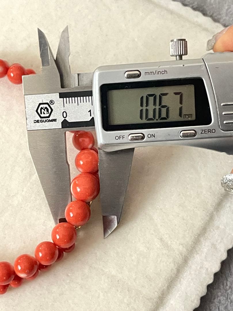 珊瑚サンゴネックレス10.6mm、重约34.5g