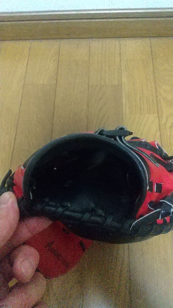 【良品】ハタケヤマ キャッチャーミット PRO-M08 軟式グローブ 赤黒 一般