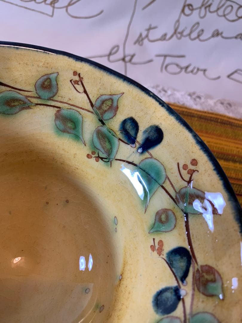 フランス製　プロバンスのビンテージの女性作家の素敵なオリーブ柄の小鉢2個セット！