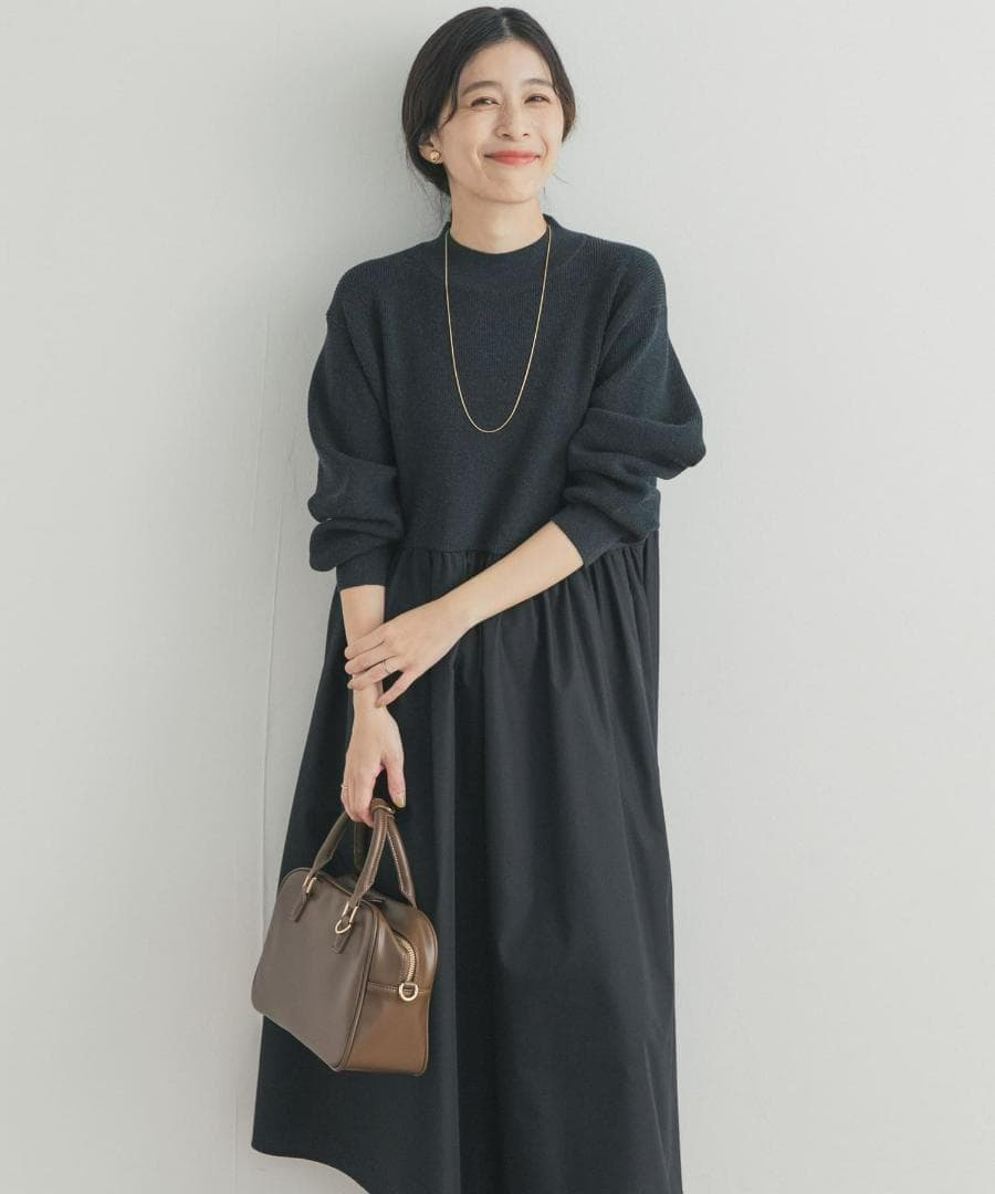 新品◆DOORS◆ニットドッキングワンピース《ブラック》アーバンリサーチドアーズ