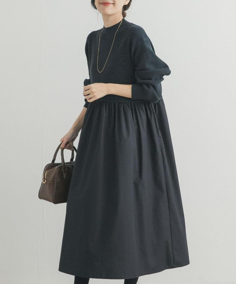 新品◆DOORS◆ニットドッキングワンピース《ブラック》アーバンリサーチドアーズ