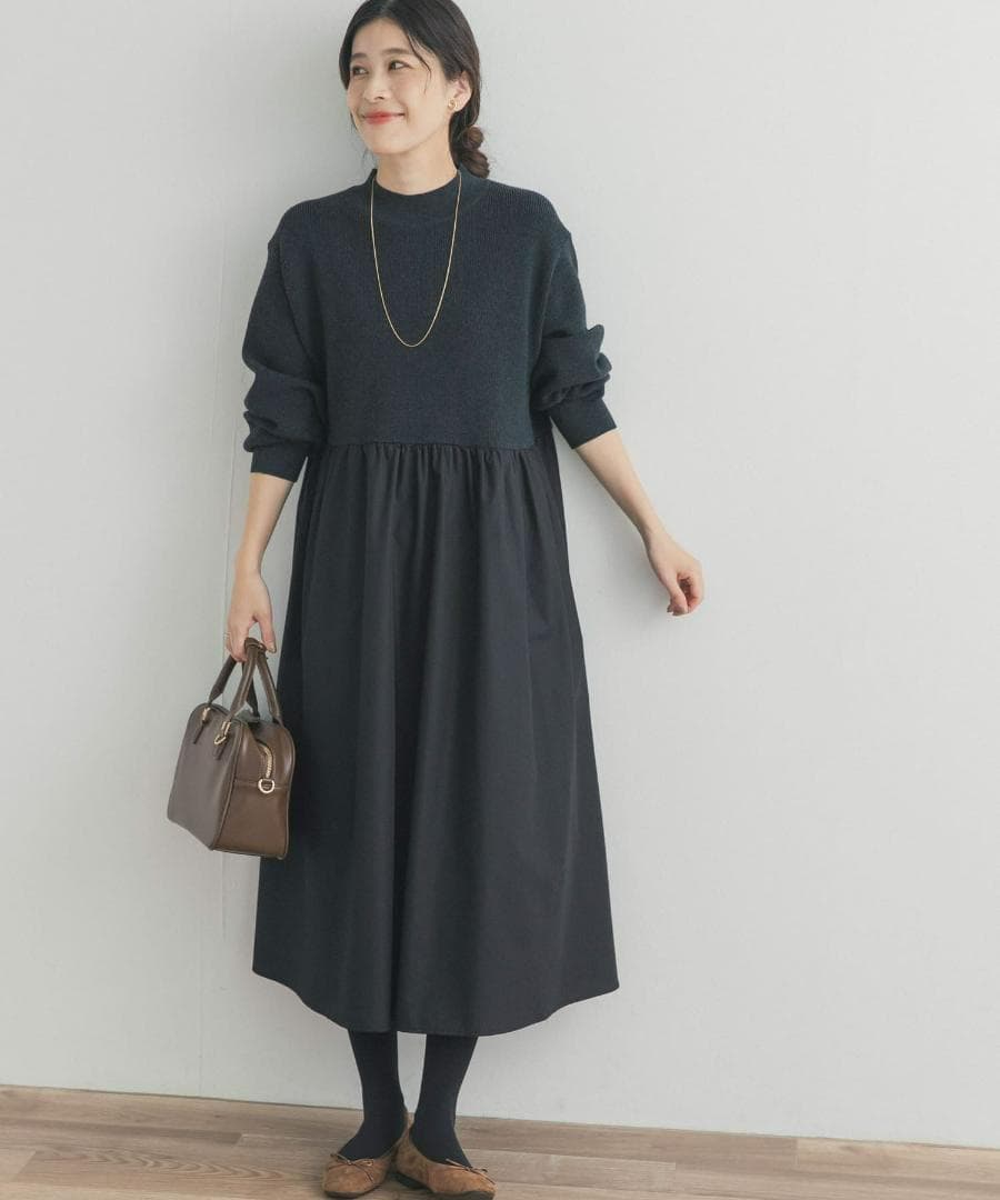 新品◆DOORS◆ニットドッキングワンピース《ブラック》アーバンリサーチドアーズ