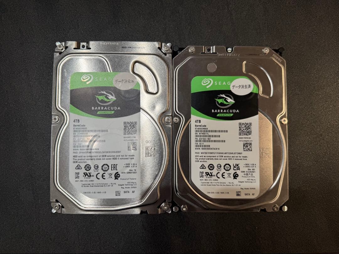 Seagate Barracuda 4TB HDD 2台セット